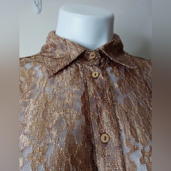 Chico’s Sheer Lace Button-Down Blouse Size 0 - Picture 4 of 10